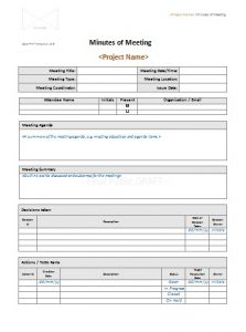 PM² Artefacts | Templates | Executing Phase | Minutes of Meeting (MoM ...